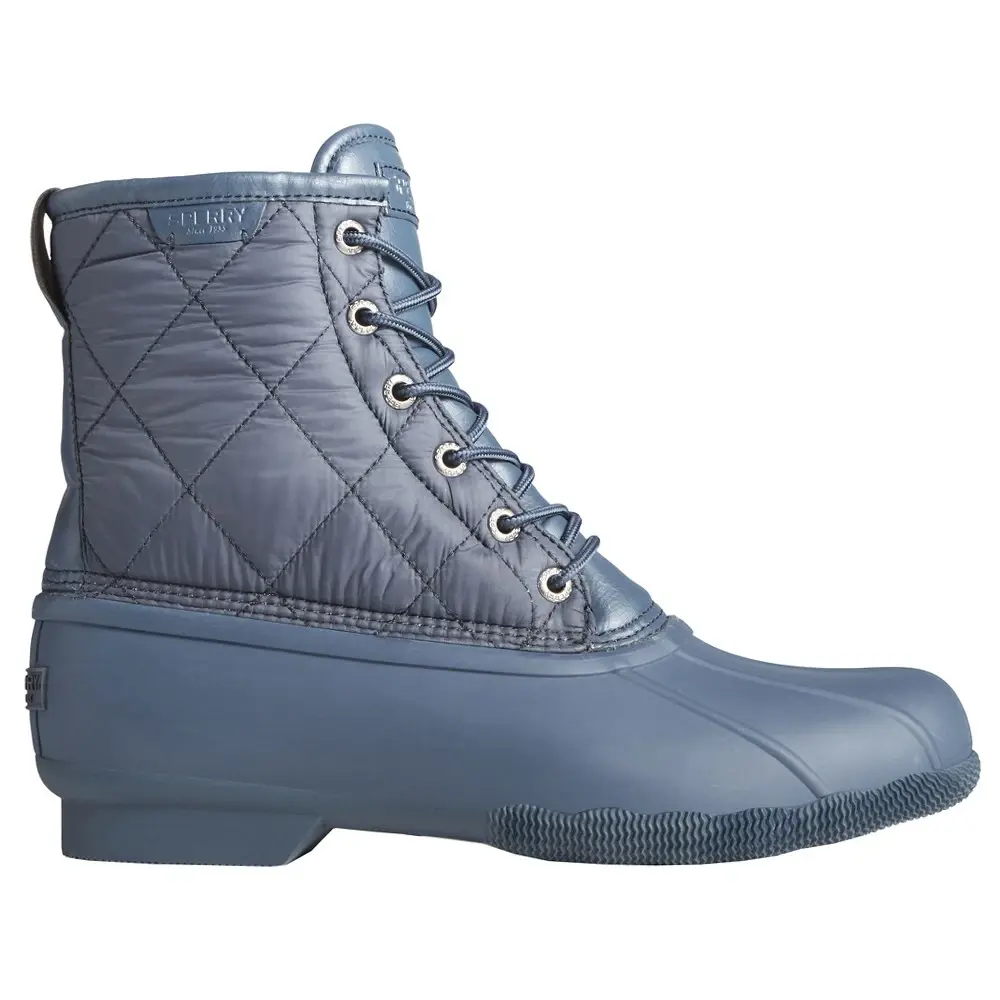 Botas casuales de lluvia para hombre Sperry Saltwater acolchadas con punta redonda y suela de pato, color azul, STS23703