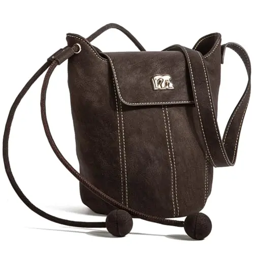 MuzikaiBag Bolso de Suede de Terciopelo - Elegante y Práctico con Pompón