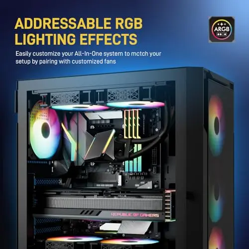 Refrigeración líquida DARKROCK D240: 240 mm, ARGB, cobre puro, compatible Intel y AMD - imagen 2