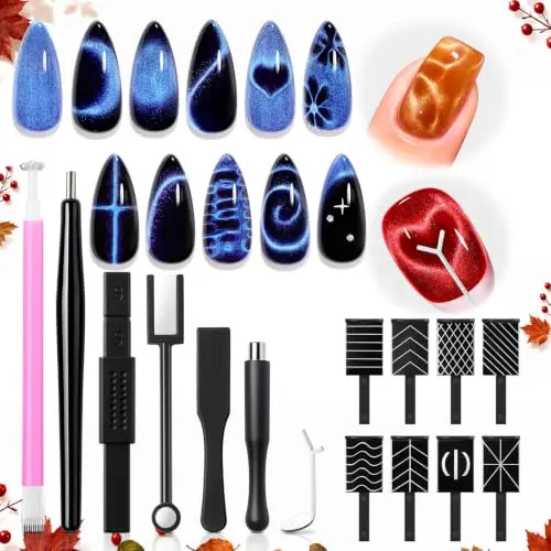 Set de 15 Herramientas Magnéticas Cat Eye para Uñas - Efectos Creativos