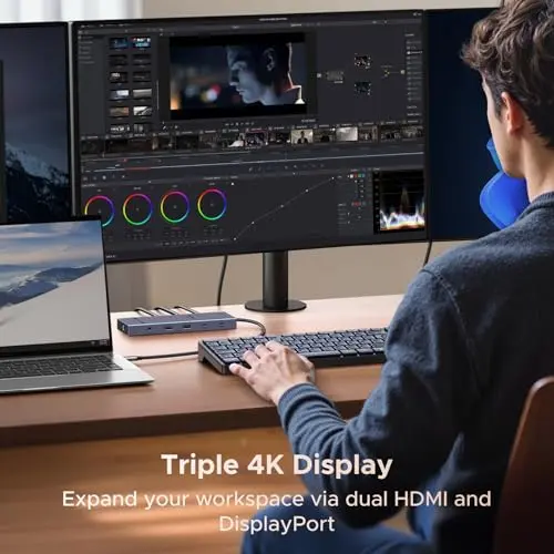 UGREEN Docking Station 12 en 1 Triple 4K: 2 HDMI, DP, 100W PD y Ethernet - imagen 3