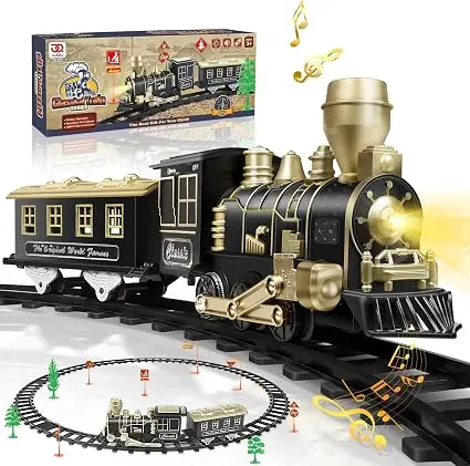 JUQU - Juego de tren modelo a pilas con luz, sonido y pistas
