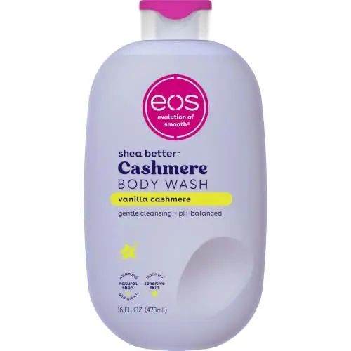 eos Gel de Ducha Cashmere - Vainilla, Crema Hidratante con Manteca de Karité, 16 oz