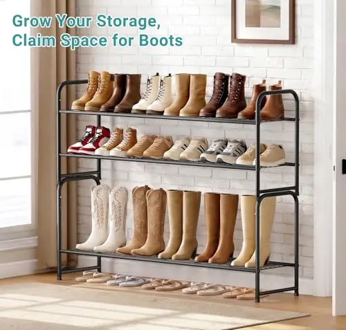 Estante de Zapatos AOODA: Organizador Apilable para 18 Pares, Metal Resistente y Ajustable - imagen 4