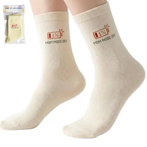 Calcetines divertidos ZAOMENG 'MOM MODE: OFF' para mujer - Regalo original para mamá