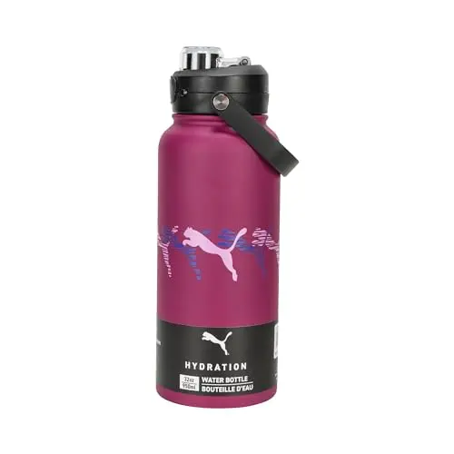 Botella PUMA Evercat de 32 oz, diseño ergonómico y acero inoxidable, ¡hidratación siempre lista!