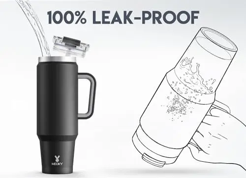 Taza Meoky 40 oz: Aislada, Antifugas, Con Asa y Popote, Hasta 34 Horas Fría (Noche) - imagen 3