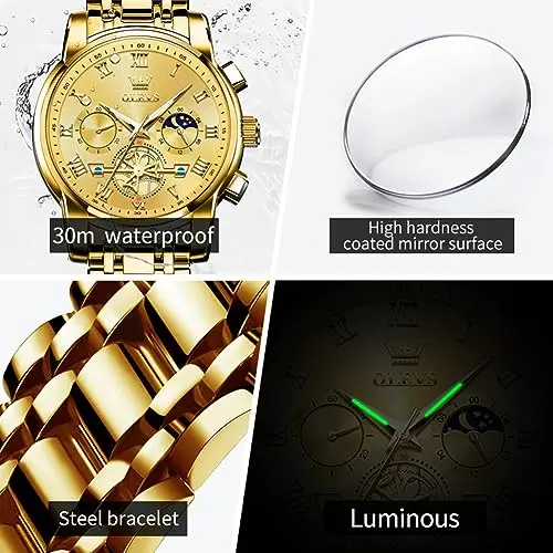Reloj OLEVS para Hombre: Lujo, Estilo Quartz, Resistente al Agua hasta 30m y Diseño Elegante - imagen 5