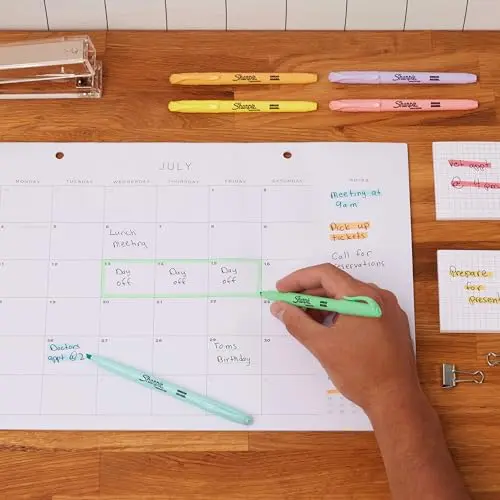 Resaltadores Sharpie Pocket, Colores Pastel Suaves, Punta Chisel, 12 Piezas para Escuela y Oficina - imagen 5