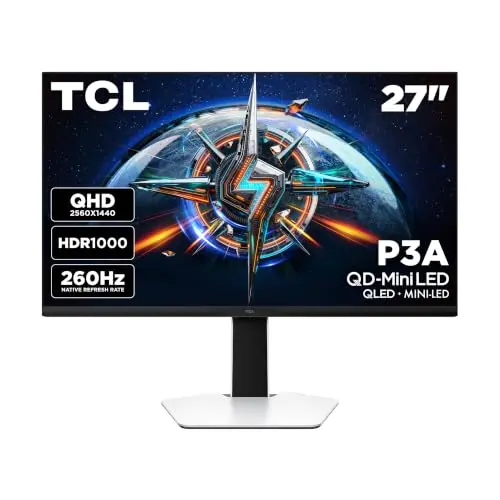 Monitor Gaming TCL 27” QHD HDR: 260Hz, 1ms, tecnología QLED y FreeSync Premium