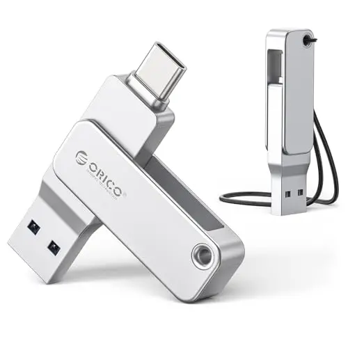 ORICO 128GB Pendrive Doble USB-C & USB-A, Velocidades de hasta 150MB/s para iPhone y Android
