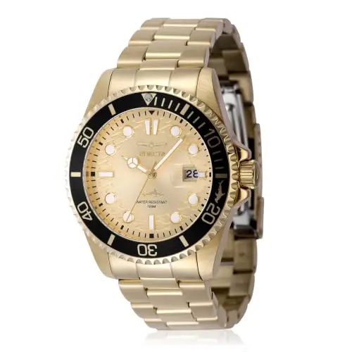Reloj Invicta Pro Diver 43mm Acero Inoxidable Dorado con Esfera Dorada y Resistencia al Agua 100m