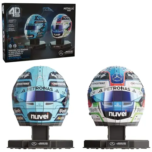 Set de Puzzles 3D Mercedes-AMG F1 Helmets: ¡Construye y exhibe!