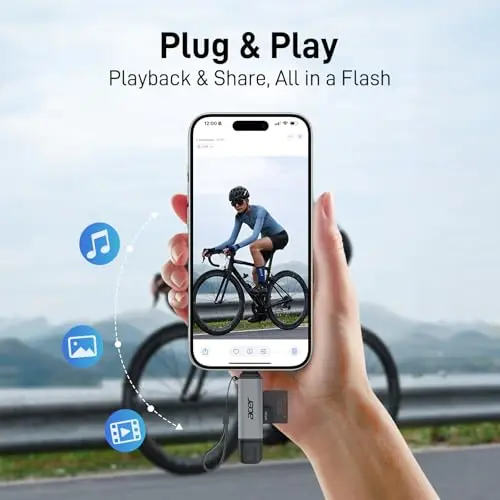 Lector de Tarjetas SD USB C Acer con Doble Ranura y Transferencia Rápida 5Gbps - imagen 4