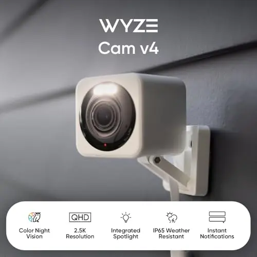 Cámara de seguridad WYZE Cam v4, 2.5K con visión nocturna a color y sin suscripción - imagen 2