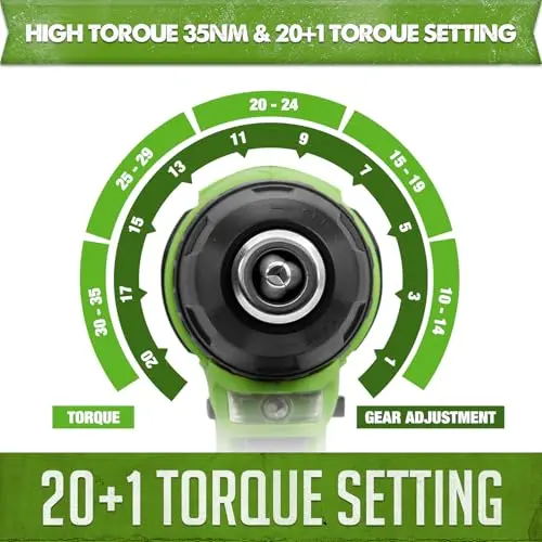 Taladro Cordless DEGLASERS 16.8V, 2 Velocidades, 20+1 Configuraciones de Torque - imagen 3