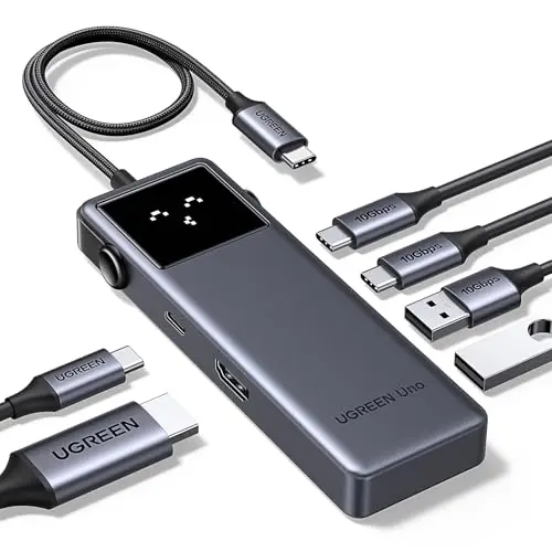 UGREEN Hub 6-en-1 USB-C: 10Gbps, 4K@60Hz HDMI y 100W PD