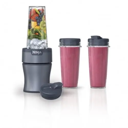 Ninja Nutri-Plus Licuadora Personal 900PW con 3 Vasos de 20oz, Color Azul