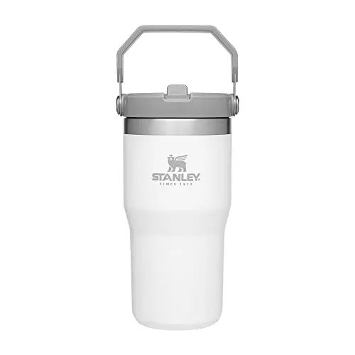 Taza Stanly IceFlow 20 oz con tapa y popote, acero inoxidable, aislante y a prueba de fugas