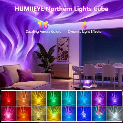 Proyector de Aurora HUMIIEYE: Atmosfera mágica con 16 colores y control remoto - imagen 2