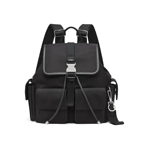 Mochila Organizacional Calvin Klein Elora Negra/Plata - Estilo Moderno y Práctica
