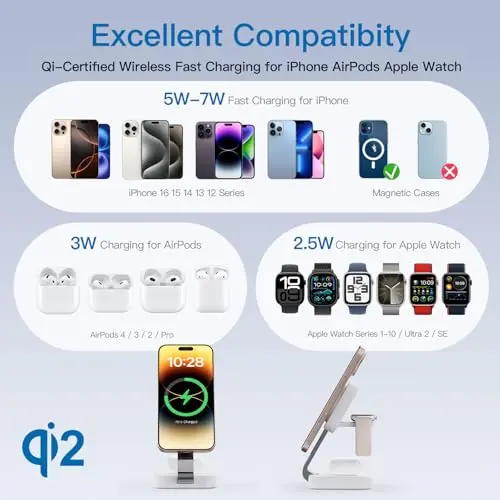Estación de Carga Inalámbrica 3 en 1 RYND con Mag-Safe para iPhone 17/16/15/14/13/12 y Apple Watch - imagen 3