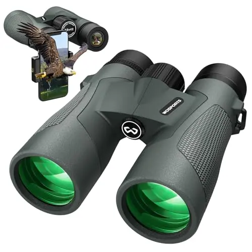 Prismáticos WOSPORTS 10x42: Impermeables IP67 y Visión Ultra HD