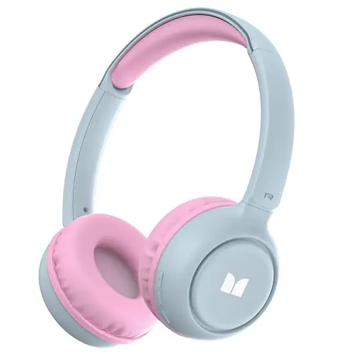 Auriculares Bluetooth Monster Cute SK100 para Niños, 60h de Batería y Volumen Seguro 85/94dB, Rosa