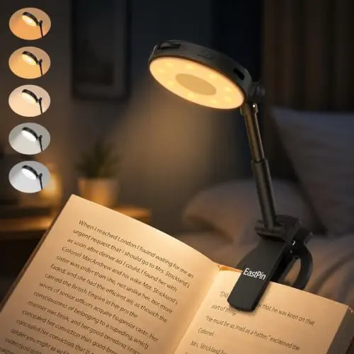 Luz de Lectura Recargable con Clip: Iluminación Suave y Ajustable para Lectura Nocturna