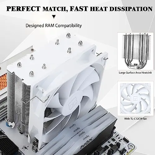 Cooler de CPU Thermalright Assassin X 120 SE White, 4 Heat Pipes y ventilador PWM silencioso - imagen 3