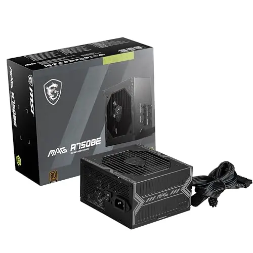 Fuente de Poder MSI MAG A750BE 750W ATX Semi-Modular, Eficiencia 80+ Bronze, Ventilador Silencioso