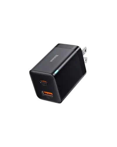 Cargador Baseus 30W USB-C PD: Doble Puerto, Carga Rápida y Plegable para Dispositivos Apple y Android