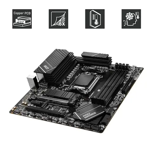 Placa MSI PRO B650M-A WiFi - Soporte AMD Ryzen 9000/8000/7000, DDR5 6000+, PCIe 4.0 - imagen 4