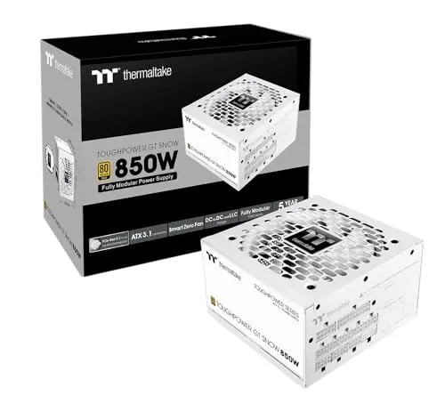 Fuente de Poder Thermaltake Toughpower GT 850W Snow, Eficiencia 80 Plus Gold y Conector PCIe 5.1