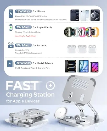 Estación de Carga 5 en 1 de 65W para Dispositivos Apple: Diseño Plegable y Carga Rápida para iPad - imagen 5