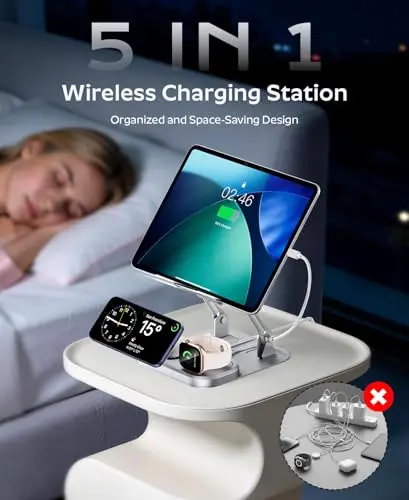 Estación de Carga 5 en 1 de 65W para Dispositivos Apple: Diseño Plegable y Carga Rápida para iPad - imagen 2