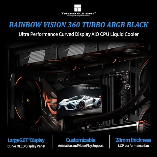 Thermalright Rainbow Vision 360 Turbo ARGB: Enfriador AIO con Pantalla Curva 2400x1080 - imagen 3