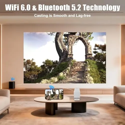 Proyector Mini con WiFi y Bluetooth, 1080P, Pantalla de 150", Corrección Automática de Keystone - imagen 4