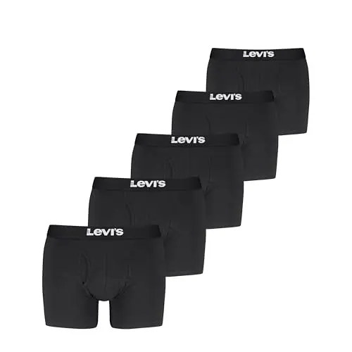 Pack de 5 Boxer Briefs Levi's para Hombre, Confort Premium y Diseño Sin Etiquetas, Negro
