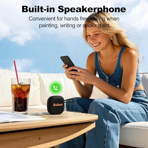 Bobtot Altavoces Portátiles Bluetooth, Mini Altavoz Impermeable IPX7 con 16 Horas de Reproducción, Sonido Estéreo - imagen 5