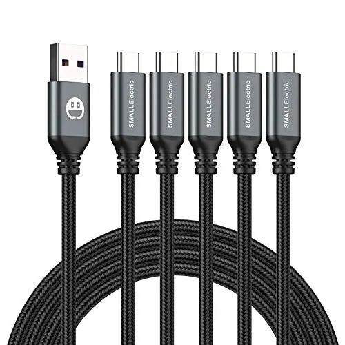 Cable USB C 5 Pack 6FT: Carga Rápida y Resistente para tus Dispositivos