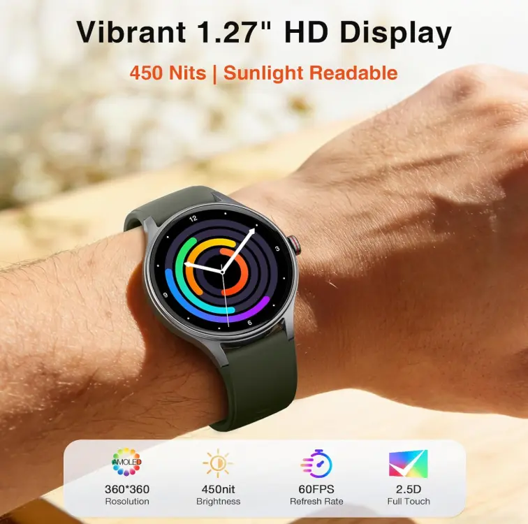 Fitpolo Reloj inteligente para mujer, pantalla táctil HD de 1.27 pulgadas - imagen 4