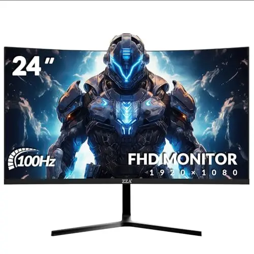Monitor Curvo ZZA 24" para Gaming, 100Hz, Full HD 1920x1080, FreeSync Premium