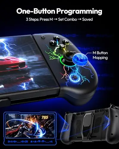 Controladores VOYEE para Switch: ergonómicos, con joystick Hall Effect y RGB, conexión inalámbrica - imagen 3