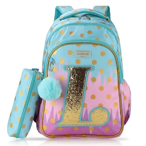 Mochila SARHLIO para Niñas de 16 Pulgadas con Estuche y Diseño de Torre de Lentejuelas