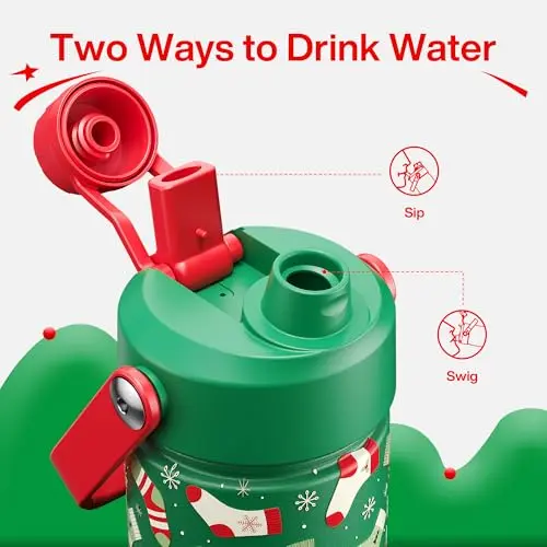 Botella de Agua Insulada ENCOOL 26 oz: Fría por 24 Horas y Tapa con Popote para Celebraciones - imagen 4