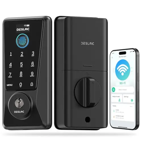 Cerradura Inteligente WiFi DESLOC D110 Plus con Control Remoto y 6 Métodos de Desbloqueo