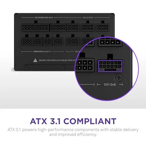 Fuente de Poder NZXT C850 Gold ATX 3.1 - 850W, Modular, Eficiencia 80 PLUS Gold - imagen 3