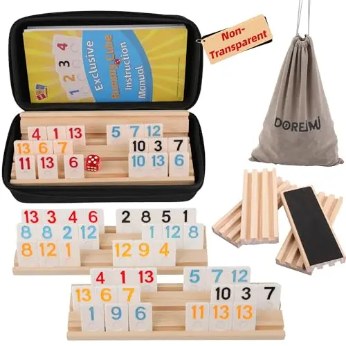 Juego de Rummy Cube para 6 Jugadores - 162 Piezas con Estuche de Transporte
