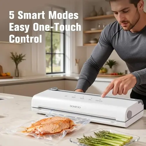 Selladora DOMIVIO VS2093: 5 en 1, compacta y con cortador integrado para conservar alimentos - imagen 3